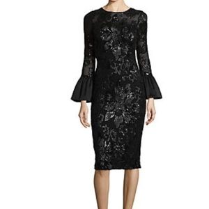 Betsy & Adam black sequin dress